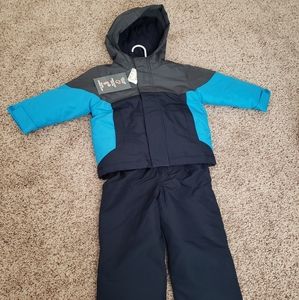 Toddler Boy Snow Bib Suit 3 piece 2t New